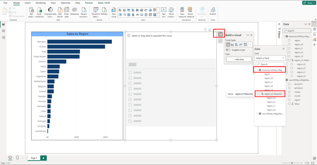 Adding a region hierarchy on Power BI
