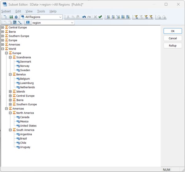 Region hierarchy from TM1 to Power BI
